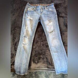 Rock Revival Light Blue Distressed Skinny Jeans